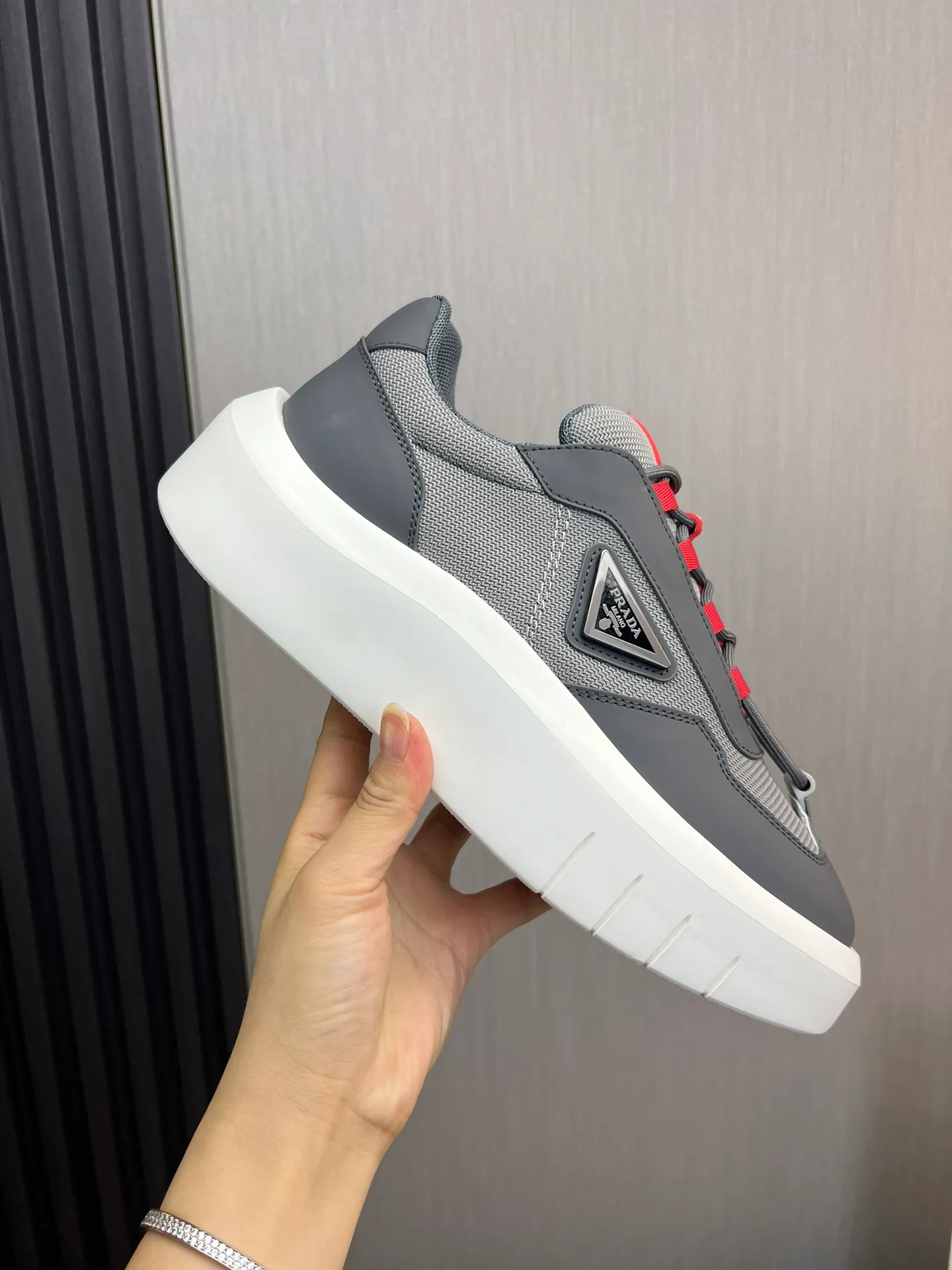 Men's shoes 💰620💰 [PRADA] Men's shoes are popular in the counter, official website is synchronized, high-quality shipments ✔️Original cowhide stitching mesh + cowhide lining, 1🆚1 replica, original original bottom, 38-45 (45 customized, non-refundable)